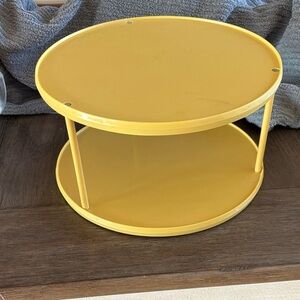 Rubbermaid Lazy Susan 2-Tier Yellow Turntable Organizer, 10.5" Retro  Storage